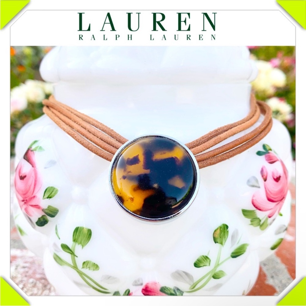 Ralph Lauren Brown Tortoise Pendant Necklace